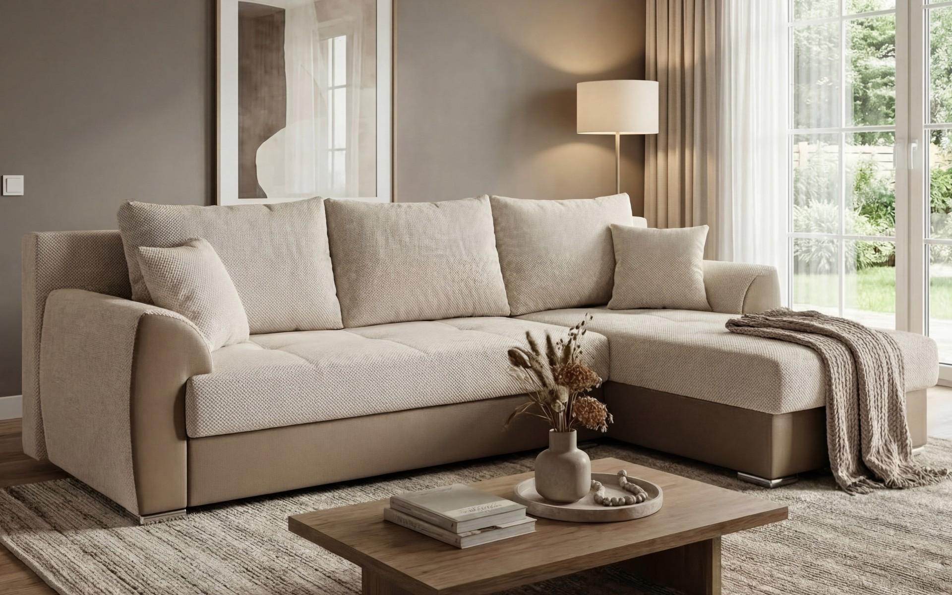 Coltar extensibil Lumis, bej + gri-bej  3